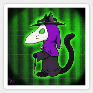 Cyber Goth Kitty Plague Doctor Sticker